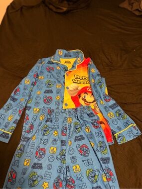 Nintendo Blue Kids Pajama Set with Character Print